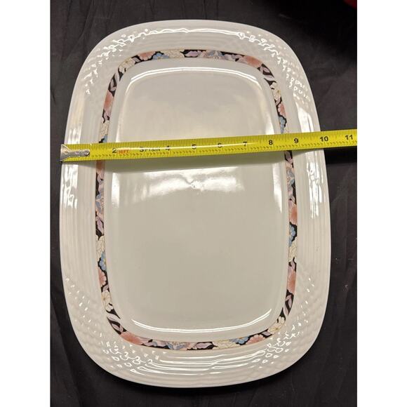 Lynns Fine China 14" Serving Platter Floral Band Design - Picture 7 of 7
